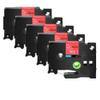 5 Pack 12mm Black On White Label Tapes Compatible with TZe-231 TZe-241 TZe-335 TZe-631 for PT-1180 H110 Label Printers(White on red) view 1