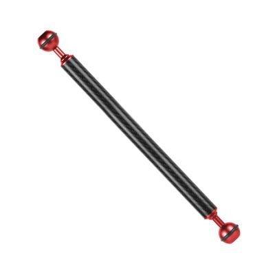 Yornimir Carbon Fiber Underwater Float Arm, 1-inch Dual Ball Buoyancy Arm for Underwater Camera Tray, Video Light & Strobe for Scuba Diving Photography & Videography (Red, 12 inches)