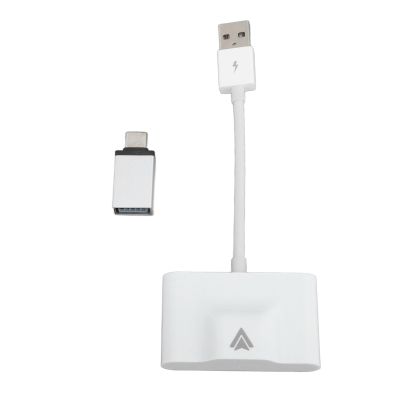 Auto Car Adapter, USB to Type C Adaptor Wireless Auto Dongle (White)