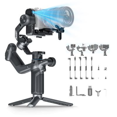 FeiyuTech SCORP MINI-3 Combo AI Tracking Camera Gimbal,All-in-One 3-Axis Stabilizer with Vertical Shooting,Bluetooth&Cable Control,Max 4.41 lbs,for Sony Canon Nikon Panasonic Fujifilm DJI GoPro iPhone