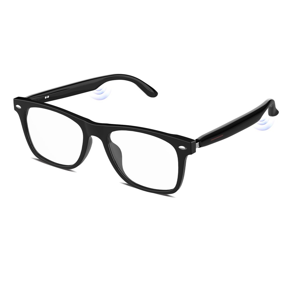 Jacuate Bluetooth Audio Smart Glasses for Women Men,Blue Light Blocking Bluetooth Glasses with Open Ear Speaker,Voice Control, Hands-Free Calls & Built-in Microphone for iPhone Android Music/Work