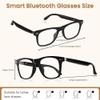 Jacuate Bluetooth Audio Smart Glasses for Women Men,Blue Light Blocking Bluetooth Glasses with Open Ear Speaker,Voice Control, Hands-Free Calls & Built-in Microphone for iPhone Android Music/Work view 3