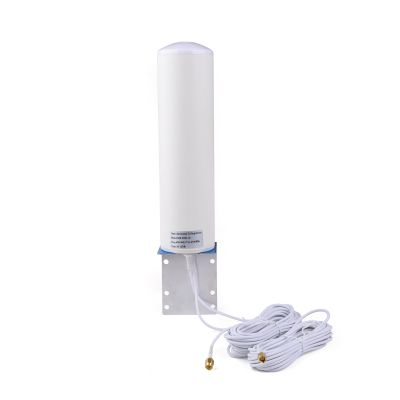 WSOLDMA 10-12dBi 4G LTE External Antenna Directional Antenna Bracket Mount - 698-2700MHz, Dual SMA Male, with 5m Cable for 4G/3G/2G