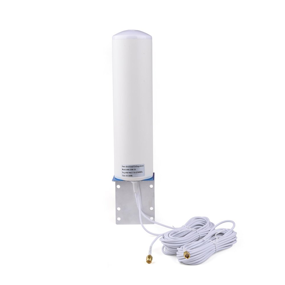 WSOLDMA 10-12dBi 4G LTE External Antenna Directional Antenna Bracket Mount - 698-2700MHz, Dual SMA Male, with 5m Cable for 4G/3G/2G