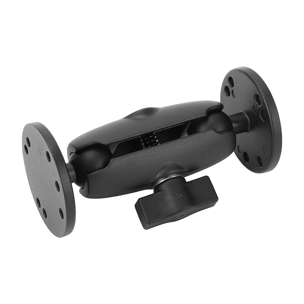 Alomejor 1inch Double Ball Mount, Aluminum Fish Finder Mount, 360 Rotation Secure Connection with 2 AMPS Round Plates