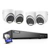 ANNKE 8CH Security Camera System, H.265+ 5-in-1 4K DVR Recorder with AI Motion Detection, 4X 3K Turret CCTV Outdoor Cams with Smart Dual Light, Built-in Mic, Compatible with Alexa, 2TB Hard Drive view 1
