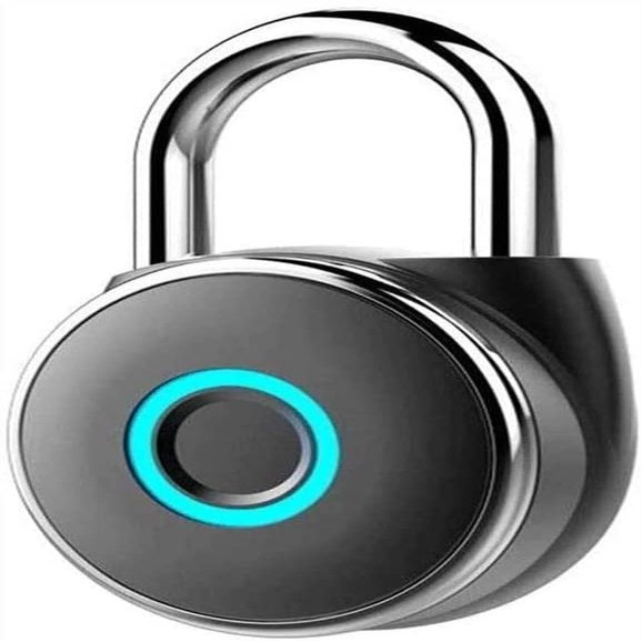 Fingerprint Padlock, Smart Padlock, High Security Padlock, USB Rechargea Anti- Theft Padlock for Locker, Gym, Door, Luggage, Suitcase, Wardrobes(Black)