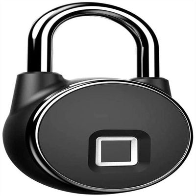 Fingerprint Padlock, Keyless Fingerprint Gym Lock for Locker, IP66 Waterproof, Smart Padlock Lock for School Bike Suitcase Luggage Outdoor(Black)