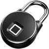 Fingerprint Padlock, Keyless Fingerprint Gym Lock for Locker, IP66 Waterproof, Smart Padlock Lock for School Bike Suitcase Luggage Outdoor(Black) view 2