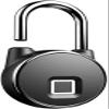 Fingerprint Padlock, Keyless Fingerprint Gym Lock for Locker, IP66 Waterproof, Smart Padlock Lock for School Bike Suitcase Luggage Outdoor(Black) view 3