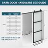 24 x 84 in Metal and Glass Sliding Barn Door with Installation Hardware Kit (Soft-Close Included) view 3