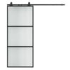 24 x 84 in Metal and Glass Sliding Barn Door with Installation Hardware Kit (Soft-Close Included) view 4