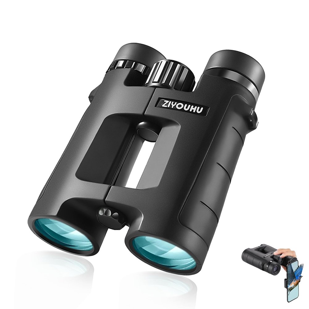 10x42 HD Binoculars for Adults, Fully Multi-Coated Binocular with Rubber Armoured, Professional Waterproof 293ft/1000yds BinocularsTelescope Outdoor Camping, Travel, Bird Watching