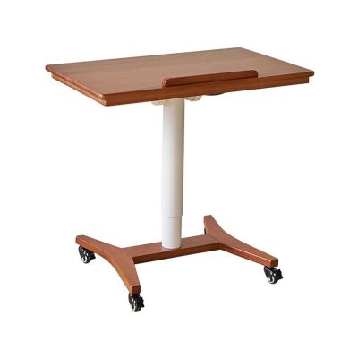 CSPJPIZIYB Mobile Standing Desk, Folding Rolling Desk, Lifting Lectern Podium Stand, Adjustable Height Laptop Cart, for Home, Office, Classroom(Brown,80cm)