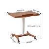 CSPJPIZIYB Mobile Standing Desk, Folding Rolling Desk, Lifting Lectern Podium Stand, Adjustable Height Laptop Cart, for Home, Office, Classroom(Brown,80cm) view 3