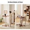 CSPJPIZIYB Mobile Standing Desk, Folding Rolling Desk, Lifting Lectern Podium Stand, Adjustable Height Laptop Cart, for Home, Office, Classroom(Brown,80cm) view 4