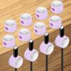PATIKIL Cable Organizer Holder, 12 Pcs Magnetic Spring Desk Cable Management Clips Adhesive Cord Holder Keeper for Office Desktop Wall Car, Purple view 1