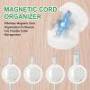 PATIKIL Cable Organizer Holder, 6 Pcs Magnetic Spring Desk Cable Management Clips Adhesive Cord Holder Keeper for Office Desktop Wall Car, White view 3