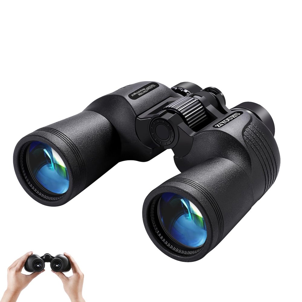 10X50 Binoculars for Adults, & HD High Powered Binocular Telescope with FMC Coating Lens and Protective Rubber Armor Optics Camping,Hunting,Bird Watching