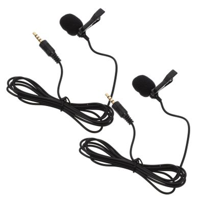 Yardwe 2pcs Portable Laptop Mic Cellphone Lapel Microphone Craftsmanship for Recording Streaming