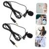 Yardwe 2pcs Portable Laptop Mic Cellphone Lapel Microphone Craftsmanship for Recording Streaming view 3