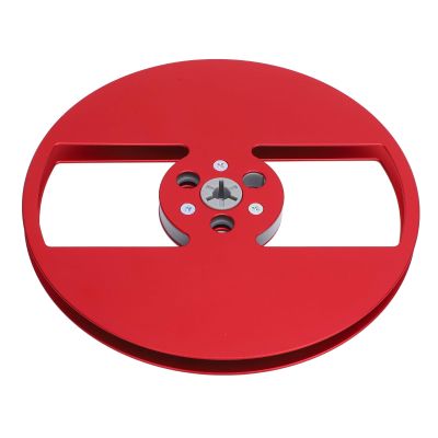 CHEOTIME 1/4 7 Inch Empty Tape Reel, 2 Holes 7inch Open Reel Sound Tape Empty Reel, Aluminum Alloy Universal for Reel to Reel Tape Player (Red)