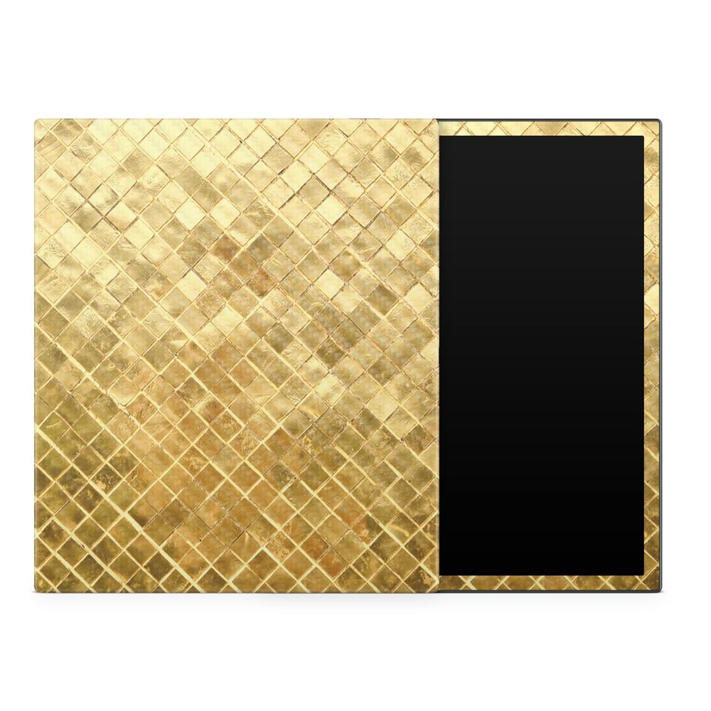 Carbon Fiber Tablet Skin Compatible with BOOX Note Air3 C (2023) - Gold Tiles - Premium 3M Vinyl Protective Wrap Decal Cover - Easy to Apply | Crafted in The USA by MightySkins