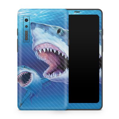 Carbon Fiber Tablet Skin Compatible with BOOX Palma 1 (2023) - Great Whites - Premium 3M Vinyl Protective Wrap Decal Cover - Easy to Apply | Crafted in The USA by MightySkins