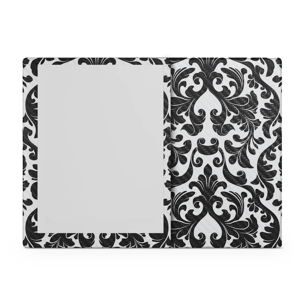 Carbon Fiber Tablet Skin Compatible with BOOX Go 10.3 (2024) - Black Damask - Premium 3M Vinyl Protective Wrap Decal Cover - Easy to Apply | Crafted in The USA by MightySkins
