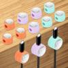 PATIKIL Cable Organizer Holder, 12Pcs Magnetic Spring Desk Cable Management Clips Adhesive Cord Keepers for Office Desktop Wall, Orange/Blue/Purple view 1