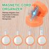 PATIKIL Cable Organizer Holder, 12Pcs Magnetic Spring Desk Cable Management Clips Adhesive Cord Keepers for Office Desktop Wall, Orange/Blue/Purple view 3