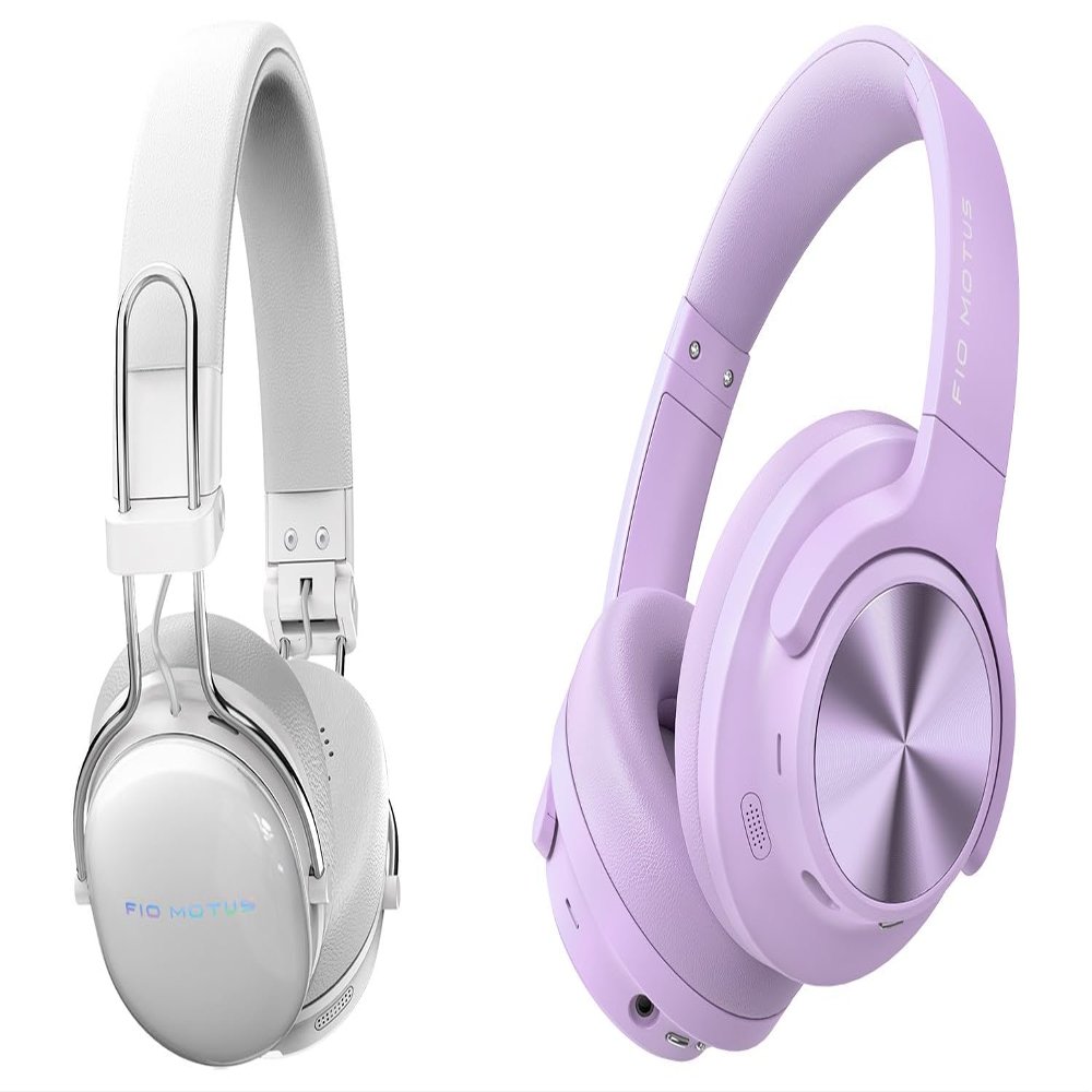 FIO MOTUS FM30 Active Noise Cancelling On Ear Headphones with FM20, Wireless Over Ear, Hi-Res Sound, Custom EQ via App, 130H Playtime, Comfortable Fit, for Travel Home Office
