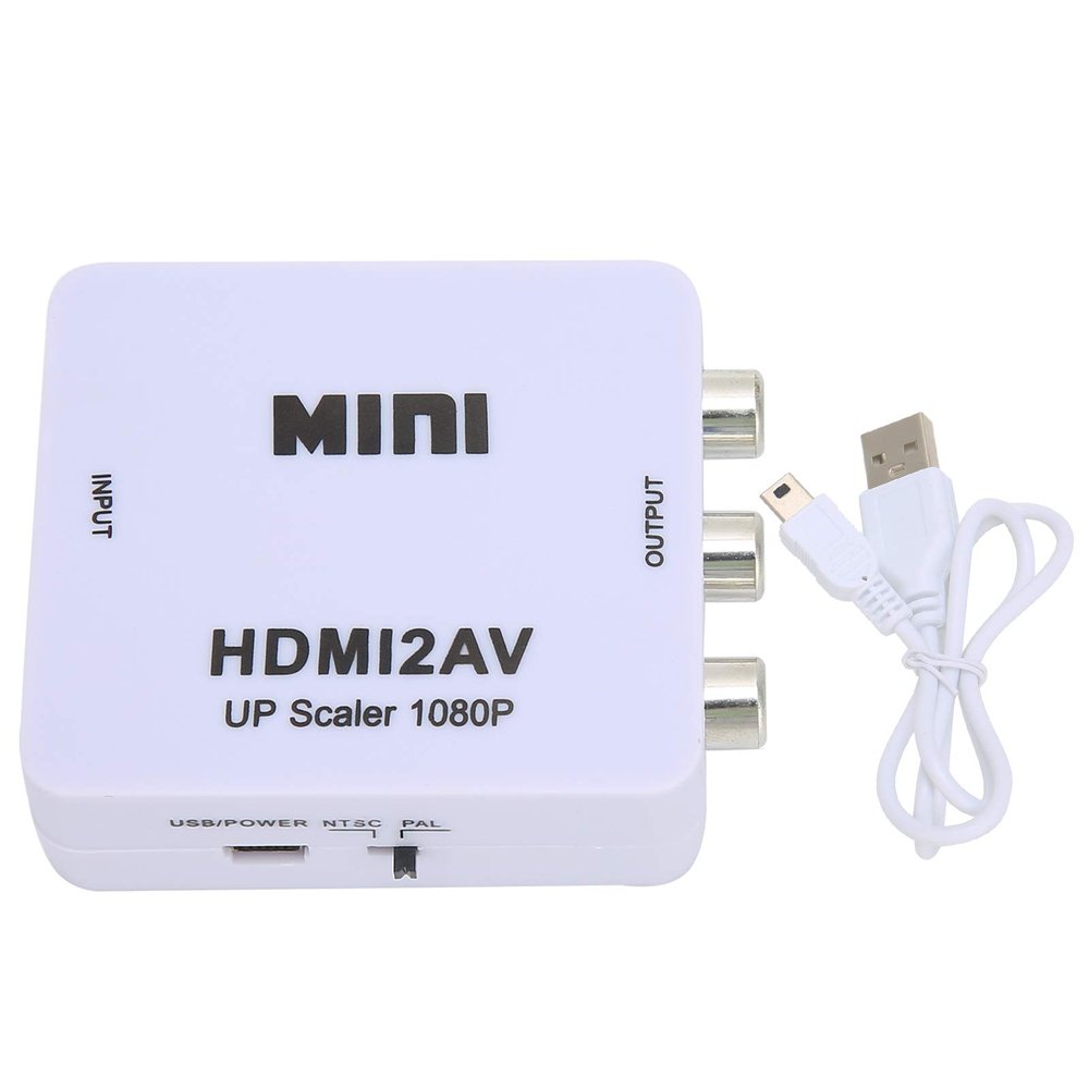 Mtlavishness HD Multimedia Interface to AV Converter Adapter Mini Video Converter Box Video Adapters Support 720P 1080 HDMI Video Converter for TV VHS VCR DVD