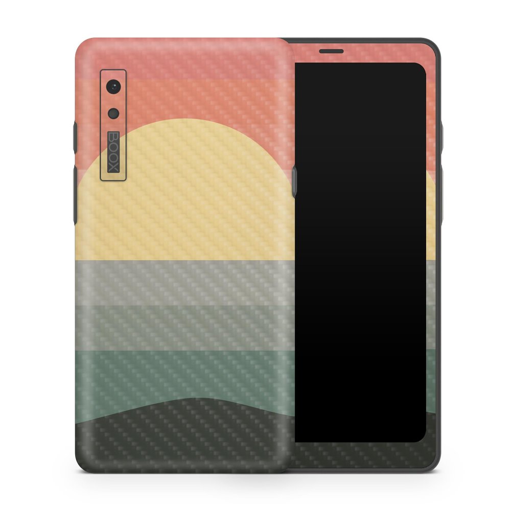 Carbon Fiber Tablet Skin Compatible with BOOX Palma 1 (2023) - Sunset Forest - Premium 3M Vinyl Protective Wrap Decal Cover - Easy to Apply | Crafted in The USA by MightySkins