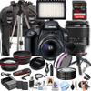 Canon EOS 2000D / Rebel T7 DSLR Bundle w/Canon EF-S 18-55mm f/3.5-5.6 is II Lens + 128GB Extreme Memory, LED Video Light, Wide Angle Lens, Telephoto Lens, 3pc Filter Kit- 39pc Pro Bundle (Renewed) view 1