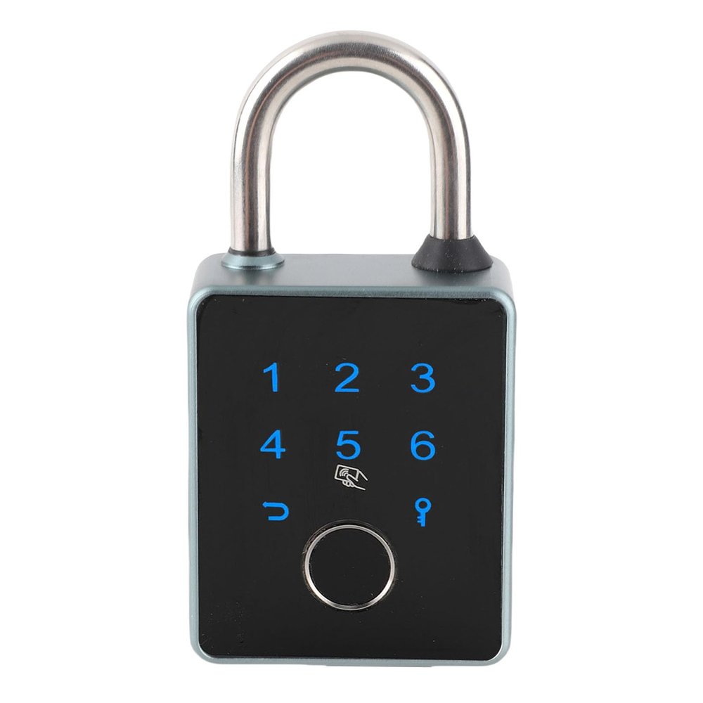 Fingerprint Padlock, Biometric Padlock Fingerprint Lock with Accessories Aluminum Alloy Stainless Steel for Gym School Office (TT Lock APP)
