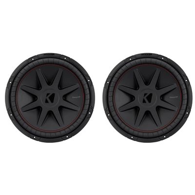 Kicker 52CVR15 CompVR 15-Inch (380mm) Subwoofer, 2-Ohm DVC Bundle