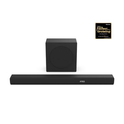 Hisense AX3100Q 3.1Ch Sound Bar with Wireless Subwoofer, Dolby Atmos, DTS:X, Bluetooth 5.3, Roku TV Ready, HDMI/AUX/ARC/Optical/USB, EzPlay, 7 EQ Modes
