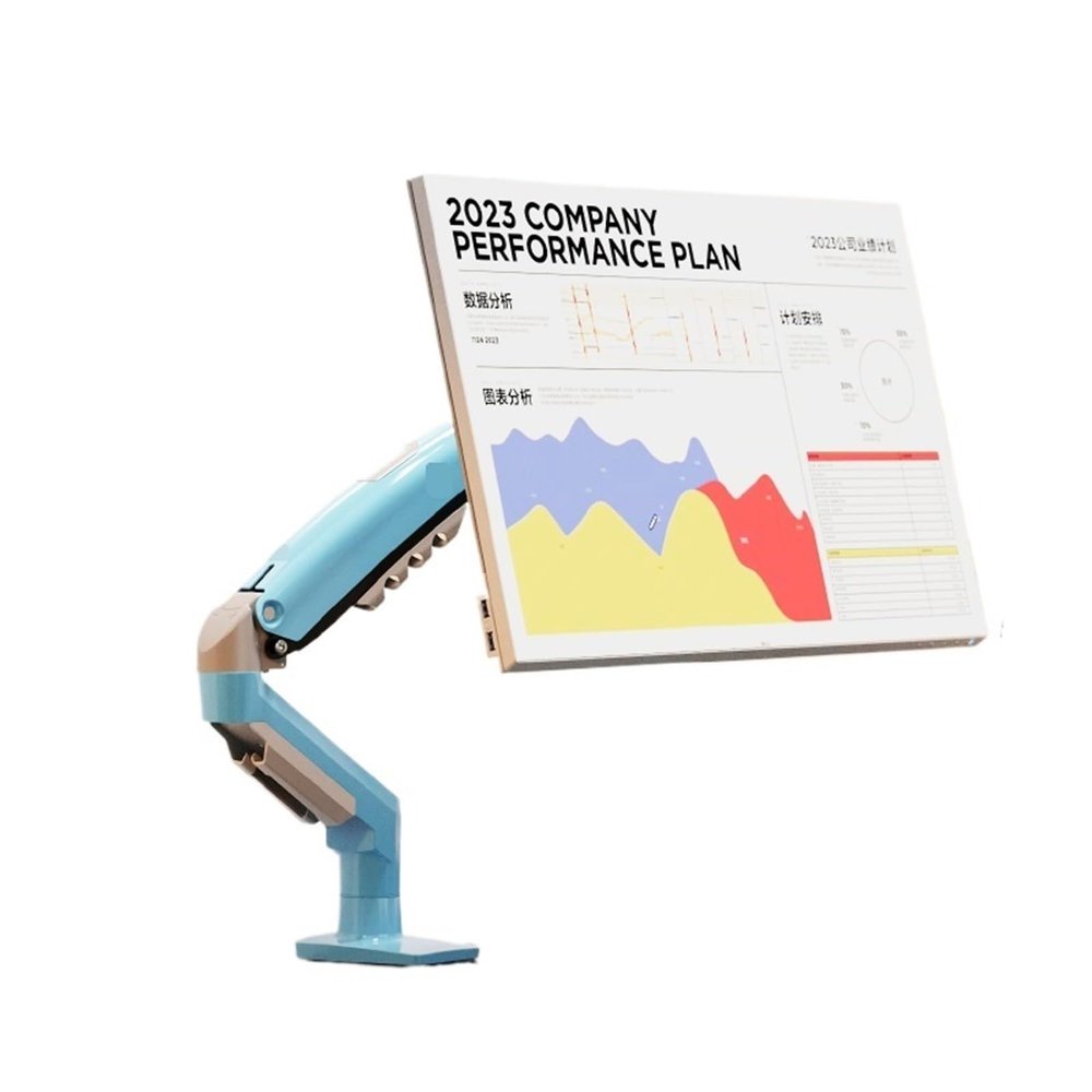 CZPBXOX F80 Monitor Stand Mechanical arm Cantilever Computer Screen Height Increase Lifting Rotation Stretching Free Punching(Bay Blue)