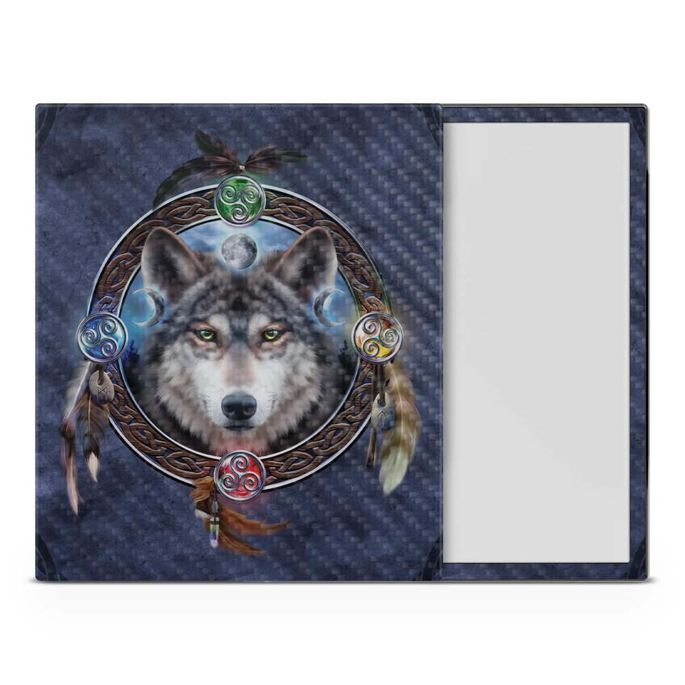 Carbon Fiber Tablet Skin Compatible with BOOX Note Air4 C (2024) - Wolf Dreamcatcher - Premium 3M Vinyl Protective Wrap Decal Cover - Easy to Apply | Crafted in The USA by MightySkins