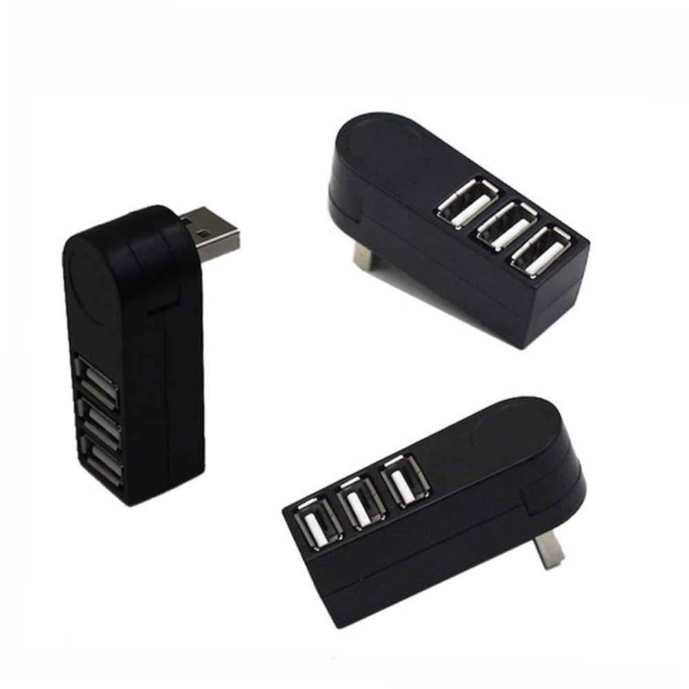 Holibanna 3 Compact Portable Splitter Hub with Data Ports Lightweight and Low Power Consumption Compatible with and for Simultaneous Device Connection Black