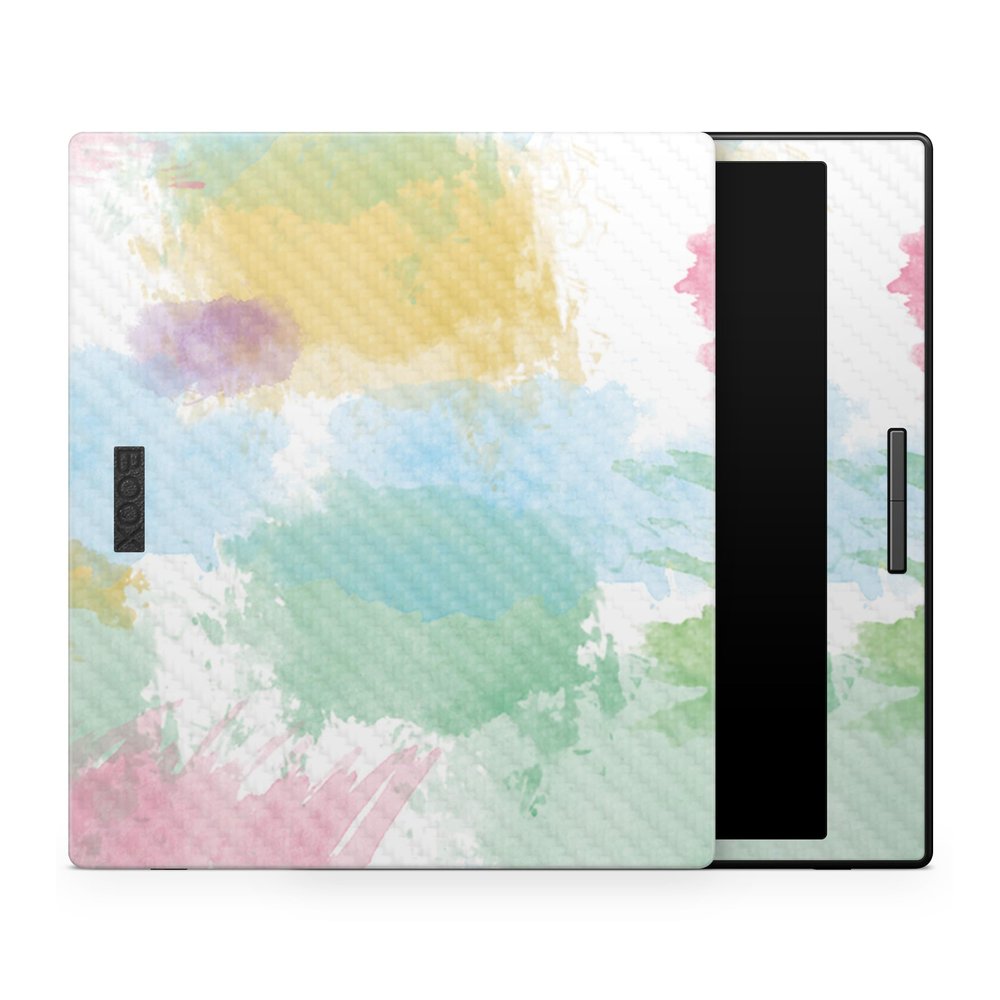Carbon Fiber Tablet Skin Compatible with BOOX Go Color 7 (2024) - Watercolor White - Premium 3M Vinyl Protective Wrap Decal Cover - Easy to Apply | Crafted in The USA by MightySkins