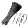 100pcs Stainless Steel Cable Ties Metal Self-Locking Fastening Straps Black Heavy Duty Cable Wire Tie Exhaust Wrap Rings(20x0.46cm) view 1