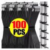 100pcs Stainless Steel Cable Ties Metal Self-Locking Fastening Straps Black Heavy Duty Cable Wire Tie Exhaust Wrap Rings(20x0.46cm) view 3