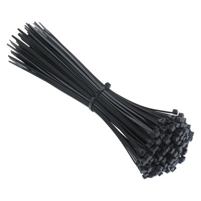 100 PCS Self-Locking Plastic Nylon Tie Black Fastening Strap Cable-Tie-Set Cable Zip Tie Fastening Ring Zip Wraps Strap Tie(5x200mm)