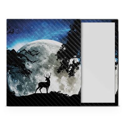 Carbon Fiber Tablet Skin Compatible with BOOX Note Air4 C (2024) - Moonlight Deer - Premium 3M Vinyl Protective Wrap Decal Cover - Easy to Apply | Crafted in The USA by MightySkins