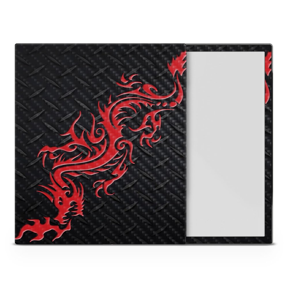 Carbon Fiber Tablet Skin Compatible with BOOX Note Air4 C (2024) - Red Dragon - Premium 3M Vinyl Protective Wrap Decal Cover - Easy to Apply | Crafted in The USA by MightySkins