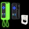 (2+1+1 Pack) Replacement Remote Fit Roku TV No Setup with Blue Soft Protective Silicone Cover & Mount Holder Compatible with TCL/Hisense/Onn/Sharp/Element/Philips Roku Smart TV view 1