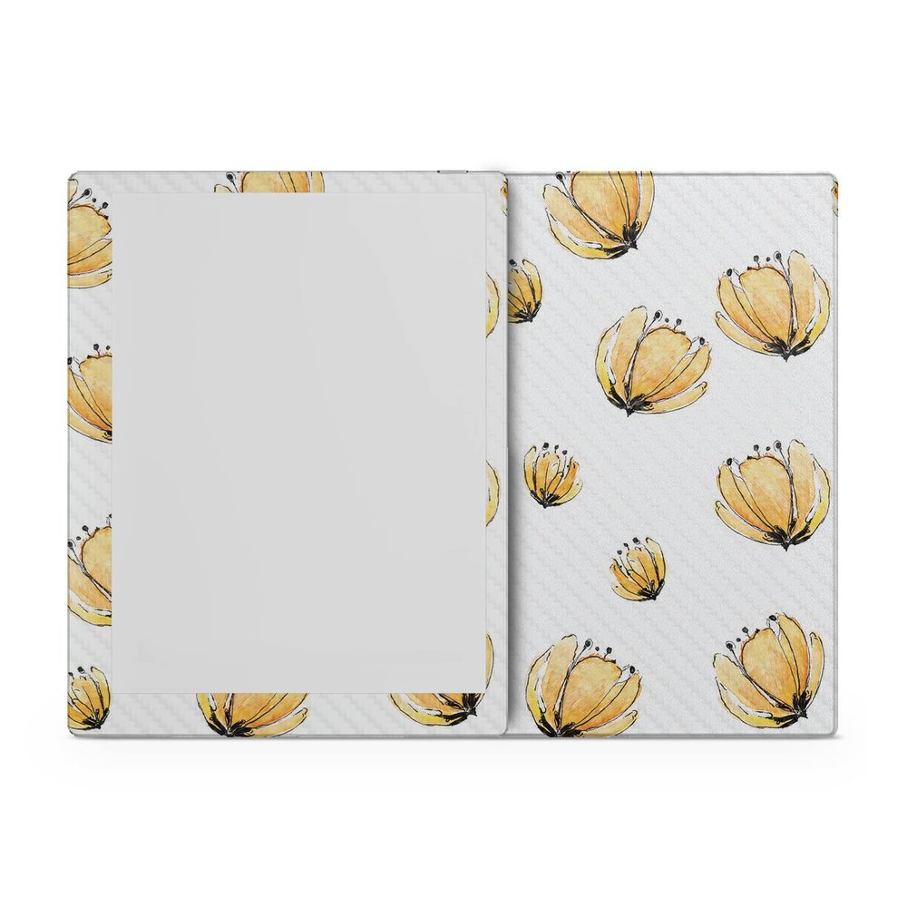 Carbon Fiber Tablet Skin Compatible with BOOX Go 10.3 (2024) - Yellow Poppy - Premium 3M Vinyl Protective Wrap Decal Cover - Easy to Apply | Crafted in The USA by MightySkins
