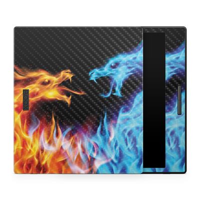 Carbon Fiber Tablet Skin Compatible with BOOX Go Color 7 (2024) - Dueling Dragons - Premium 3M Vinyl Protective Wrap Decal Cover - Easy to Apply | Crafted in The USA by MightySkins